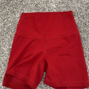 Yogalicious High-Waisted Red Shorts
